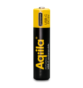 Aqiila USB-C Rechargeable Battery, Size AAA, 600 mAh, 1.5V (4-pack) (406094)