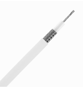 ELdirekte Koaksialkabel RG6 75 Ohm TRISHIELD CCS Hvit metervare