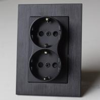 Lysehjem Stikkontakt dobbel innfelt m/jord