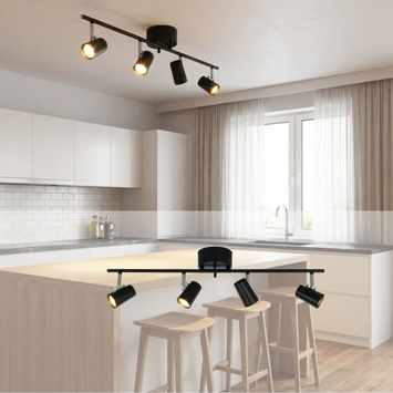 Aneta Lighting PILOT takspot rak 4:a, svart, 4 x GU10 (7041661273818)