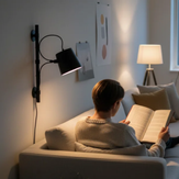 Aneta Lighting ESPRESSO vegglampe,  svart, E27, justerbar høyde (7041661270350)