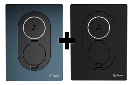 Zaptec Go Midnatt Blå + Asfalt sort frontdeksel