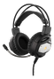 DELTACO GAMING Headset med LED-belysning, 50mm element, orange LED, svart/silver