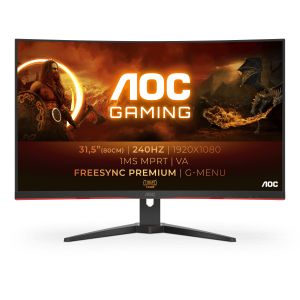 AOC 32" Curved Gaming Monitor 240Hz, 0.5ms (C32G2ZE/BK)