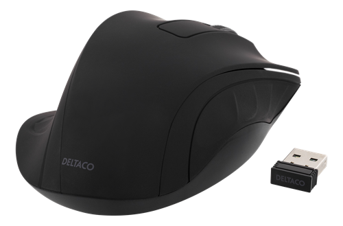 DELTACO MS-710 trådlös optisk mus, 3 knappar med scroll, svart (MS-710)