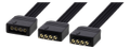 DELTACO LED Strip 2-vägs splitterkabel, passiv, 4-pin, 0,15m, svart