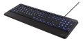 DELTACO Fullstort tangentbord med extra stora tecken, blå LED-bakgrundsbelysning, 1,75 m USB-kabel, svart