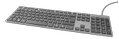 DELTACO Trådbundet tangentbord, low-profile, aluminum, mörkgrå, nordisk
