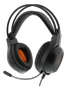 DELTACO GAMING Stereo headset, 2 x 3,5 mm kontakter, 40 mm element, orange LED, svart