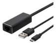 DELTACO Ethernet adapter för casting-enheter, 1m, 100 Mbps, USB-A + USB Micro B, svart