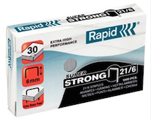 RAPID Staples Super Strong 21/6 Box/1000 (3008980) (24867700*5)