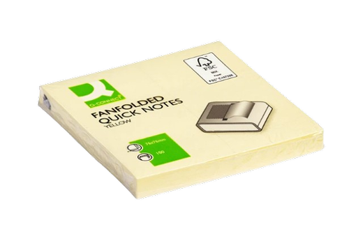 QConnect Q-connect 76 x 76 mm z-fold notes i gul (KF02161-GAMMEL*12)
