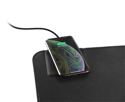 DELTACO Musemåtte med trådløs QI opladning,  (900x400x4mm) (DELC-0100)