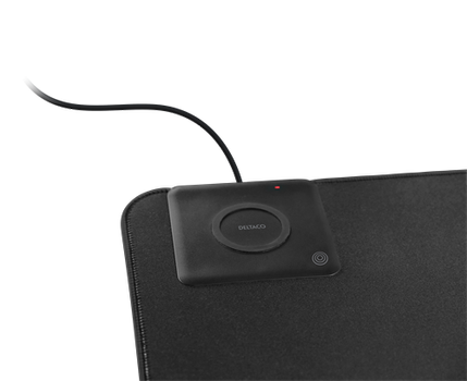 DELTACO Musemåtte med trådløs QI opladning,  (900x400x4mm) (DELC-0100)