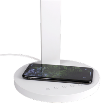 DELTACO LED Bordlampe med Trådløs QI opladning,  400lm (DELO-0401)
