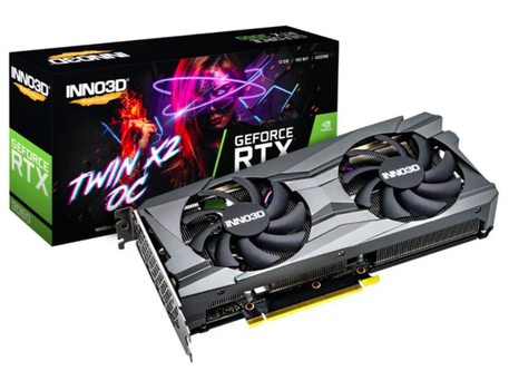 INNO3D GeForce RTX 3060 Twin X2 LHR - 12GB GDDR6 RAM - Grafikkort (N30602-12D6X-11902120H)