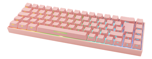 DELTACO PK95R 65% Mekanisk Tastatur - Trådløs/ Kablet - Kailh Red Switches - Front symbols - Pink (GAM-100-P)