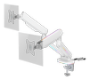 DELTACO WA96 WHITE LINE Premium Dual monitor arm til 2 skærme med RGB belysning, 17"-32", VESA