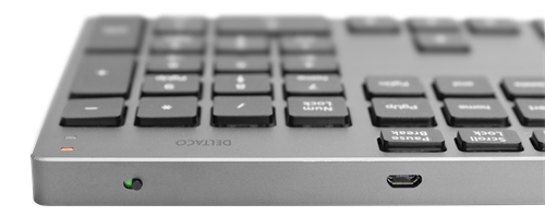 DELTACO Trådløst Slim Office Tastatur - low-profile - aluminum - nordisk (TB-802)