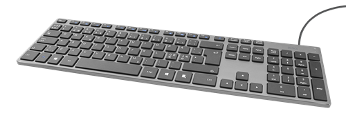 DELTACO Slim Office Tastatur - low-profile - aluminum - nordisk (TB-801)