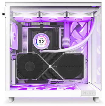 NZXT H6 Flow Compact Dual Chamber with RGB - Matte White - Kabinet - Miditower - Hvid (CC-H61FW-R1)