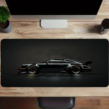 Amicom Musemåtte - Porsche 911 Turbo Design - Sort - 90x40 cm (AM-2367954254)