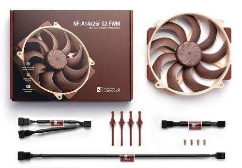 NOCTUA NF-A14x25r G2 - Kabinet køler - 140mm - Brun - 24 dBA (NF-A14x25r G2 PWM)