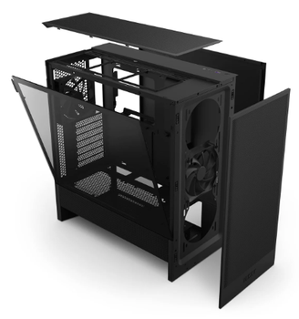 NZXT H5 Flow (2024) - Black - Kabinet - Miditower - Sort (CC-H52FB-01)