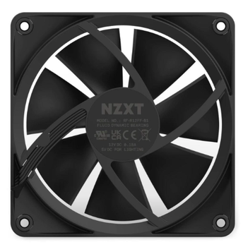 NZXT F140 RGB - Black - Kabinet køler - 140mm - Sort med RGB LED lys - 33 dBA (RF-R14SF-B1)