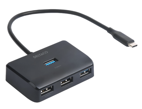 DELTACO USB-C hub, 4x USB-A (USBC-HUB203)