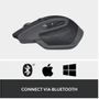 LOGITECH MX Master 2S Trådløs Mus - Graphite - Bluetooth (910-007224)