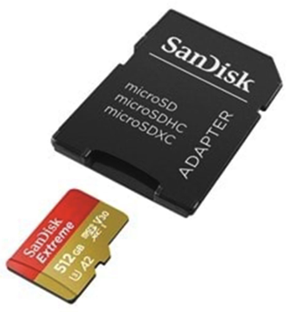 SANDISK Extreme MicroSD/ SD - 190MB/s - 512GB (SDSQXAV-512G-GN6MA)