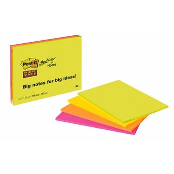3M Post-it SS-Klistrelapper 149x200 Meeting ass. farger (4) (7100234637)