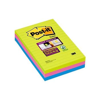 3M Notatblokk Super Sticky linjert Rainbow (7100235020)