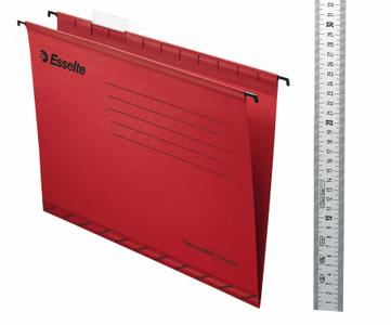 ESSELTE Hængemapper Esselte Standard A4 rød m/klar fane 25stk/pak Bredde: 345mm Længde: 240mm (90316)