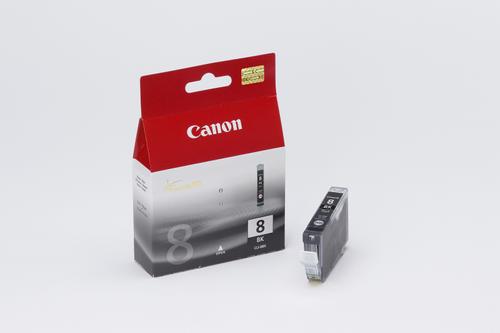 CANON Blækpatron Canon CLI-8BK Sort 0620B001 490 sider v/5% dækning (0620B001)