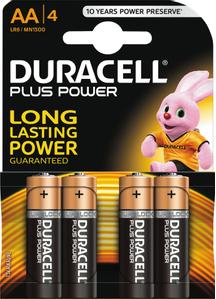 DURACELL Batteri Duracell Plus Power AA 4stk/pak LR6 / MN1500 (5000394017641)
