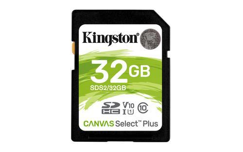 KINGSTON 32GB SDHC CANVAS SELECT PLUS 100R C10 UHS-I U1 V10 EXT (SDS2/32GB)