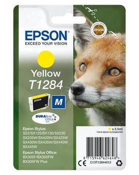 EPSON T1284 ink cartridge yellow standard capacity 3.5ml 1-pack blister without alarm (C13T12844012)