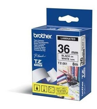 BROTHER P-Touch TZE-261 black on white 36mm (TZE261)