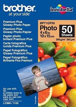 BROTHER glossy photo paper white 100x150mm 50 sheets (BP71GP50)