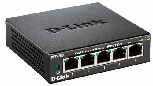 D-LINK 5-port 10/100 Metal Housing Desktop Switch (DES-105/E)