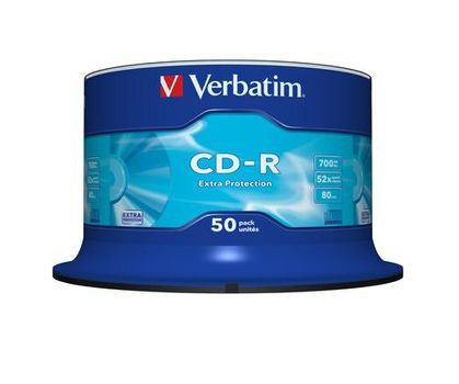 VERBATIM CD-R, 52x, 700 MB/80 min, 50-pakkaus spindle (43351)