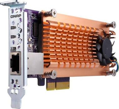 QNAP QM2 series 2xSATA 2280 M.2 SSD slots PCIe Gen2x4 1xAQC107S 10GbE NBASE-T port (QM2-2S10G1TA)