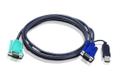 ATEN KVM-kaapeli, SPHD  > HD15 u & USB A-tyyppi u, 2m