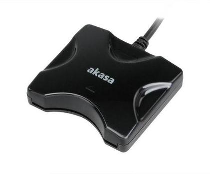 AKASA ulkoinen Smart Card-lukija,  USB, musta (AK-CR-03BKV2)