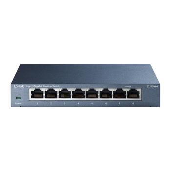 TP-LINK 8-port Metal Gigabit Switch 5 10/ 100/ 1000M RJ45 ports supports GMP Snooping IEEE 802.1p QoS Plug and Play metal case (TL-SG108)