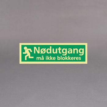 Skilt plast 87 "Nødutgang" 33x10cm (100198048)