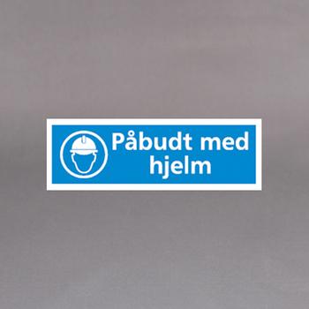 Skilt plast 1323 "Hjelm" 30x10cm (100198122)