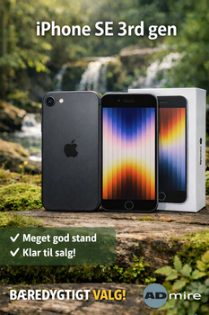 APPLE Refurbished iPhone SE 64GB Midnight - BRUGT - MEGET GOD STAND (REFURB_MMXF3QN/A)